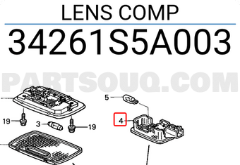 Honda 34261S5A003 LENS COMP