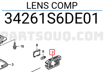 Honda 34261S6DE01 LENS COMP