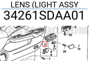 Honda 34261SDAA01 LENS (LIGHT ASSY