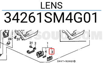 Honda 34261SM4G01 LENS