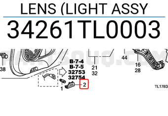 Honda 34261TL0003 LENS (LIGHT ASSY