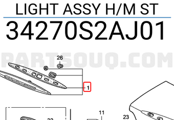 Honda 34270S2AJ01 LIGHT ASSY H/M ST