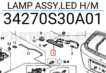 Honda 34270S30A01 LAMP ASSY,LED H/M