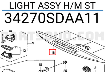 Honda 34270SDAA11 LIGHT ASSY H/M ST