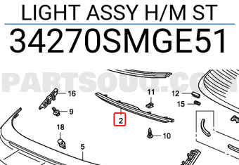 Honda 34270SMGE51 LIGHT ASSY H/M ST