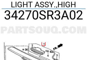 Honda 34270SR3A02 LIGHT ASSY.,HIGH