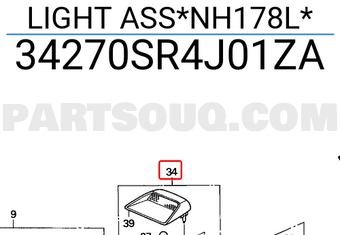 Honda 34270SR4J01ZA LIGHT ASS*NH178L*