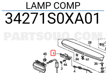 Honda 34271S0XA01 LAMP COMP