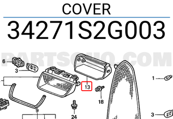 Honda 34271S2G003 COVER