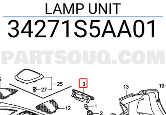 Honda 34271S5AA01 LAMP UNIT