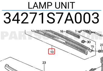 Honda 34271S7A003 LAMP UNIT