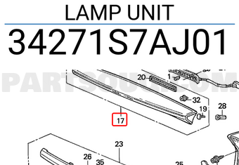 Honda 34271S7AJ01 LAMP UNIT