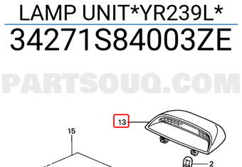 Honda 34271S84003ZE LAMP UNIT*YR239L*