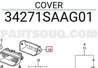Honda 34271SAAG01 COVER