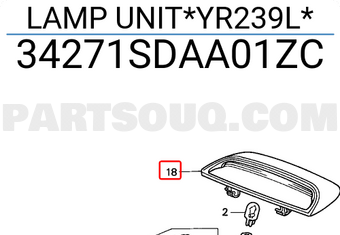 Honda 34271SDAA01ZC LAMP UNIT*YR239L*