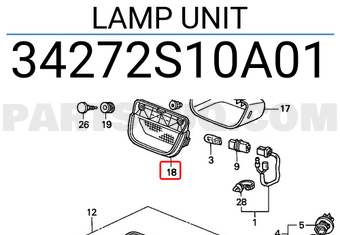 Honda 34272S10A01 LAMP UNIT