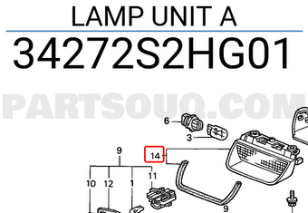 Honda 34272S2HG01 LAMP UNIT A