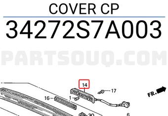 Honda 34272S7A003 COVER CP