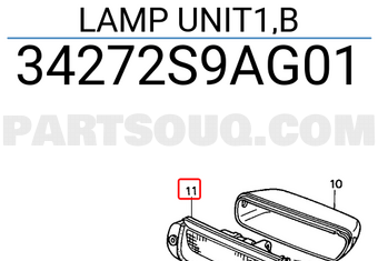Honda 34272S9AG01 LAMP UNIT1,B