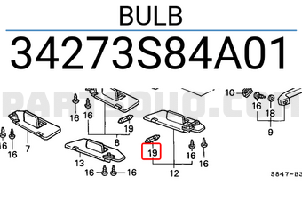 Honda 34273S84A01 BULB
