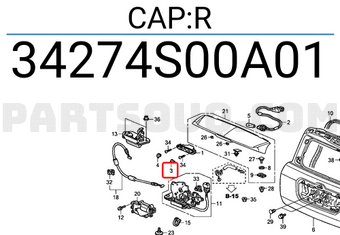 Honda 34274S00A01 CAP:R