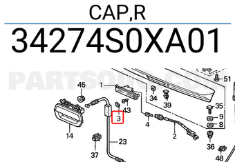 Honda 34274S0XA01 CAP,R