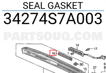 Honda 34274S7A003 SEAL GASKET