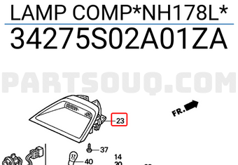 Honda 34275S02A01ZA LAMP COMP*NH178L*