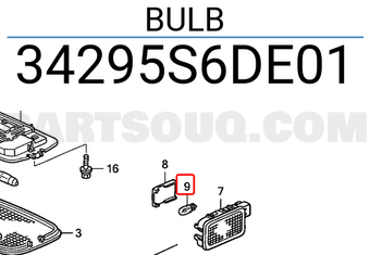 Honda 34295S6DE01 BULB