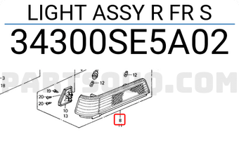 Honda 34300SE5A02 LIGHT ASSY R FR S