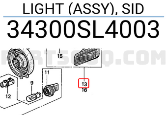 Honda 34300SL4003 LIGHT (ASSY),SID