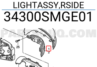 Honda 34300SMGE01 LIGHTASSY,RSIDE