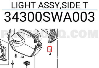 Honda 34300SWA003 LIGHT ASSY,SIDE T