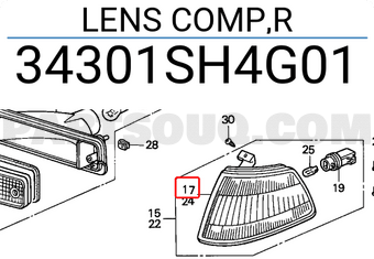 Honda 34301SH4G01 LENS COMP,R