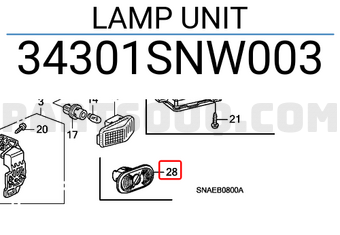 Honda 34301SNW003 LAMP UNIT