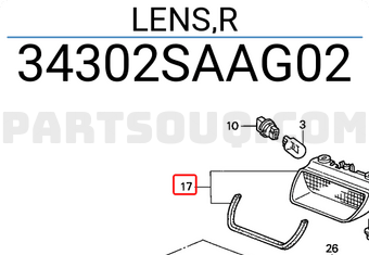 Honda 34302SAAG02 LENS,R