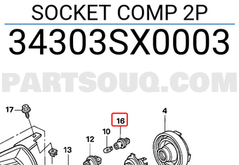 Honda 34303SX0003 SOCKET COMP 2P