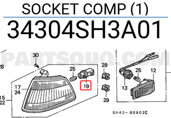 Honda 34304SH3A01 SOCKET COMP (1)