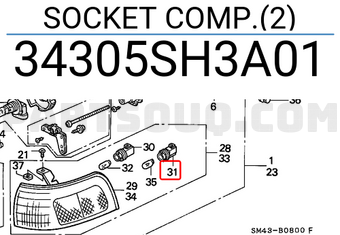 Honda 34305SH3A01 SOCKET COMP.(2)