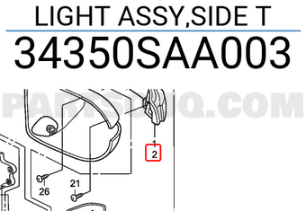 Honda 34350SAA003 LIGHT ASSY,SIDE T