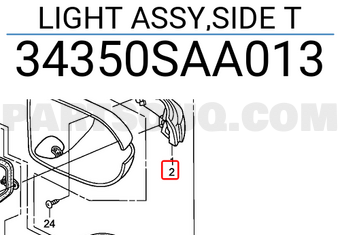 Honda 34350SAA013 LIGHT ASSY,SIDE T