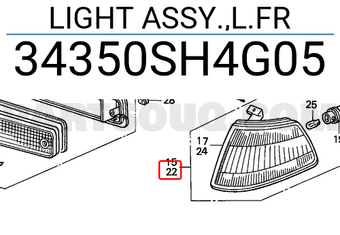 Honda 34350SH4G05 LIGHT ASSY.,L.FR