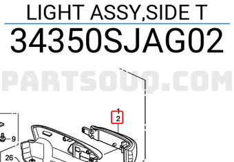 Honda 34350SJAG02 LIGHT ASSY,SIDE T
