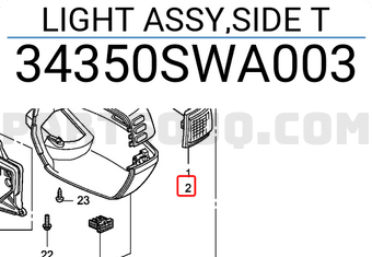 Honda 34350SWA003 LIGHT ASSY,SIDE T