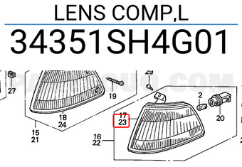 Honda 34351SH4G01 LENS COMP,L
