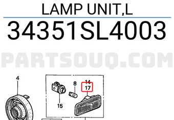 Honda 34351SL4003 LAMP UNIT,L