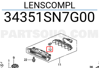 Honda 34351SN7G00 LENSCOMPL