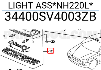 Honda 34400SV4003ZB LIGHT ASS*NH220L*