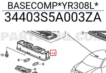 Honda 34403S5A003ZA BASECOMP*YR308L*