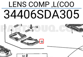 Honda 34406SDA305 LENS COMP ,L(COO